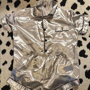 Silky Silver Pajama Set